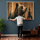 Rustic Bear Wall Art Canvas Print – Woodland Wildlife by MyGreatCanvas | Canvas Wall Art Prints | Photo Prints & Wall Decor