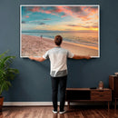 Beach Walk Wall Art Canvas Print – Soft Coastal Photography by MyGreatCanvas | Canvas Wall Art Prints | Photo Prints & Wall Decor