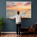 Sunset Beach Wall Art Canvas Print – Soft Coastal by MyGreatCanvas | Canvas Wall Art Prints | Photo Prints & Wall Decor