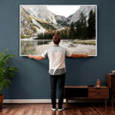 Lake Braies Alpine Landscape Wall Art Canvas Print, by MyGreatCanvas | Canvas Wall Art Prints | Photo Prints & Wall Decor