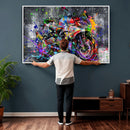 Graffiti Motorcycle Wall Art Canvas Print, Urban Street Art by MyGreatCanvas | Canvas Wall Art Prints | Photo Prints & Wall Decor