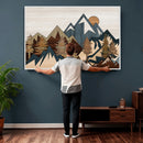 Wood Style Mountain Wall Art Canvas Print, Layered Wood by MyGreatCanvas | Canvas Wall Art Prints | Photo Prints & Wall Decor