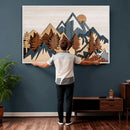 Layered Wooden Mountain Wall Art Canvas Print, Modern Rustic by MyGreatCanvas | Canvas Wall Art Prints | Photo Prints & Wall Decor