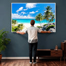 Tropical Beach Wall Art Canvas Print, Palm Tree Ocean by MyGreatCanvas | Canvas Wall Art Prints | Photo Prints & Wall Decor