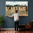 Texas Longhorn Wall Art Canvas Print, Western Ranch Cattle by MyGreatCanvas | Canvas Wall Art Prints | Photo Prints & Wall Decor