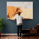 Minimal Longhorn Bull Wall Art Canvas Print, Neutral Western by MyGreatCanvas | Canvas Wall Art Prints | Photo Prints & Wall Decor