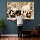 Western Longhorn Herd Wall Art Canvas Print, Sepia Texas by MyGreatCanvas | Canvas Wall Art Prints | Photo Prints & Wall Decor