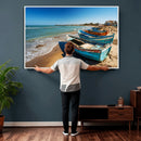 Coastal Fishing Boats Wall Art Canvas Print, Sunset Beach by MyGreatCanvas | Canvas Wall Art Prints | Photo Prints & Wall Decor