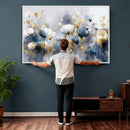 Large Abstract Flowers Wall Art Canvas Print – Gold and Blue by MyGreatCanvas | Canvas Wall Art Prints | Photo Prints & Wall Decor