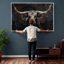 Abstract Longhorn Bull Wall Art Canvas Print – Rustic by MyGreatCanvas | Canvas Wall Art Prints | Photo Prints & Wall Decor
