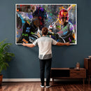 Graffiti Baseball Player Street Art Wall Art Canvas Print