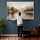 Neutral Abstract River Landscape Wall Art Canvas Print by MyGreatCanvas | Canvas Wall Art Prints | Photo Prints & Wall Decor