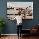 Texas Longhorn Bull Rustic Wall Art Canvas Print by MyGreatCanvas | Canvas Wall Art Prints | Photo Prints & Wall Decor
