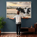 Texas Longhorn Bull Rustic Wall Art Canvas Print by MyGreatCanvas | Canvas Wall Art Prints | Photo Prints & Wall Decor