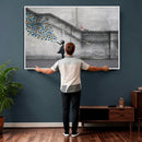 Banksy Girl with Butterflies Street Art Wall Art Canvas by MyGreatCanvas | Canvas Wall Art Prints | Photo Prints & Wall Decor