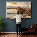 Texas Longhorn Wall Art Canvas Print, Western Ranch Bull by MyGreatCanvas | Canvas Wall Art Prints | Photo Prints & Wall Decor