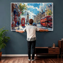 London Street Canvas Wall Art — Big Ben Red Bus Print | Oil by MyGreatCanvas | Canvas Wall Art Prints | Photo Prints & Wall Decor