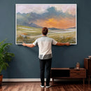 Mountain Sunset Wall Art Canvas Print Vintage Landscape by MyGreatCanvas | Canvas Wall Art Prints | Photo Prints & Wall Decor
