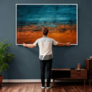 Teal Orange Abstract Wall Art Canvas Print Modern Large by MyGreatCanvas | Canvas Wall Art Prints | Photo Prints & Wall Decor