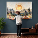 Boho Mountain Landscape Large Wall Art, Horizontal Gold by MyGreatCanvas | Canvas Wall Art Prints | Photo Prints & Wall Decor
