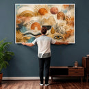 Geometric Boho Abstract Wall Art Canvas Print, Orange Blue by MyGreatCanvas | Canvas Wall Art Prints | Photo Prints & Wall Decor