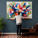 Geometric Abstract Wall Art Canvas Print, Orange Blue by MyGreatCanvas | Canvas Wall Art Prints | Photo Prints & Wall Decor