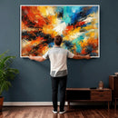 Lyrical Abstract Wall Art Canvas Print, Orange Blue Abstract by MyGreatCanvas | Canvas Wall Art Prints | Photo Prints & Wall Decor