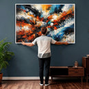 Geometric Abstract Wall Art Canvas Print, Orange Blue by MyGreatCanvas | Canvas Wall Art Prints | Photo Prints & Wall Decor