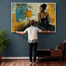 Elegant Woman Canvas Wall Art — Black Gold Gown Fashion by MyGreatCanvas | Canvas Wall Art Prints | Photo Prints & Wall Decor