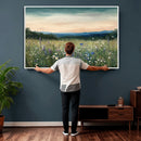 Wildflower Meadow Oil Painting Canvas — Daisy Lavender