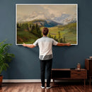 Konrad Petrides Sexten Village Canvas Print, Alpine Mountain Valley Painting, Dolomites Landscape Art by MyGreatCanvas | Canvas Wall Art Prints | Photo Prints & Wall Decor