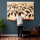 Texas Longhorn Sepia Canvas Wall Art, Western Cattle by MyGreatCanvas | Canvas Wall Art Prints | Photo Prints & Wall Decor