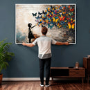 Banksy Graffiti Butterfly Girl Wall Art Canvas Print, Framed by MyGreatCanvas | Canvas Wall Art Prints | Photo Prints & Wall Decor