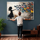 Banksy Butterfly Girl Wall Art Canvas Print, Framed Street by MyGreatCanvas | Canvas Wall Art Prints | Photo Prints & Wall Decor