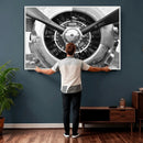 Vintage Propeller Plane Wall Art Canvas Print, Black and by MyGreatCanvas | Canvas Wall Art Prints | Photo Prints & Wall Decor