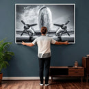 Propeller Plane Wall Art Canvas Print, Black and White by MyGreatCanvas | Canvas Wall Art Prints | Photo Prints & Wall Decor