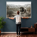 Texas Longhorn Bull Wall Art Canvas Print, Western Farmhouse by MyGreatCanvas | Canvas Wall Art Prints | Photo Prints & Wall Decor