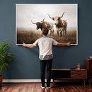 Texas Longhorn Canvas Wall Art Western Bull Desert Moody by MyGreatCanvas | Canvas Wall Art Prints | Photo Prints & Wall Decor