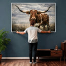 Texas Longhorn Canvas Wall Art Western Bull Desert Moody by MyGreatCanvas | Canvas Wall Art Prints | Photo Prints & Wall Decor