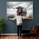 Texas Longhorn Canvas Wall Art Western Bull Desert Moody by MyGreatCanvas | Canvas Wall Art Prints | Photo Prints & Wall Decor