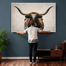 Texas Longhorn Canvas Wall Art Western Bull Desert Moody by MyGreatCanvas | Canvas Wall Art Prints | Photo Prints & Wall Decor