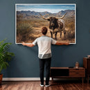 Texas Longhorn Canvas Wall Art Western Bull Desert Moody by MyGreatCanvas | Canvas Wall Art Prints | Photo Prints & Wall Decor