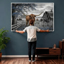 Texas Longhorn Canvas Wall Art, Rustic Farm Barn Bluebonnet by MyGreatCanvas | Canvas Wall Art Prints | Photo Prints & Wall Decor