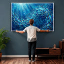 School of Fish Canvas Print | Blue Ocean Underwater Wall Art by MyGreatCanvas | Canvas Wall Art Prints | Photo Prints & Wall Decor