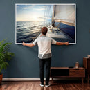 Sailboat Wall Art Canvas Print, Ocean Sunset Sailing Framed by MyGreatCanvas | Canvas Wall Art Prints | Photo Prints & Wall Decor