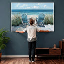 Beach Canvas Wall Art Coastal Adirondack Chairs Ocean by MyGreatCanvas | Canvas Wall Art Prints | Photo Prints & Wall Decor