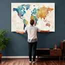Watercolor World Map Canvas Wall Art Print – Abstract by MyGreatCanvas | Canvas Wall Art Prints | Photo Prints & Wall Decor