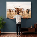 Texas Longhorn Canvas Wall Art, Rustic Farm Animal Photography Print, Farmhouse Country Decor, Western Ranch Art by MyGreatCanvas | Canvas Wall Art Prints | Photo Prints & Wall Decor