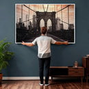 Brooklyn Bridge Canvas Wall Art, New York City Skyline Photography Print, NYC Landmark Urban Decor Artwork by MyGreatCanvas | Canvas Wall Art Prints | Photo Prints & Wall Decor