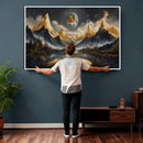 Abstract Mountain Wall Art Canvas Print Modern Landscape Painting Print